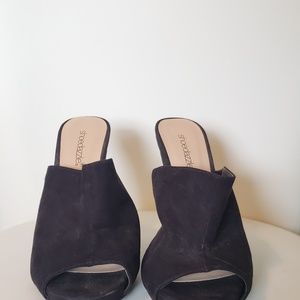 Suede Black Mules